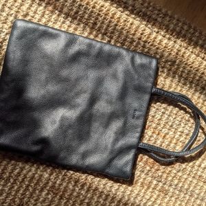 BAGGU mini flat tote black leather